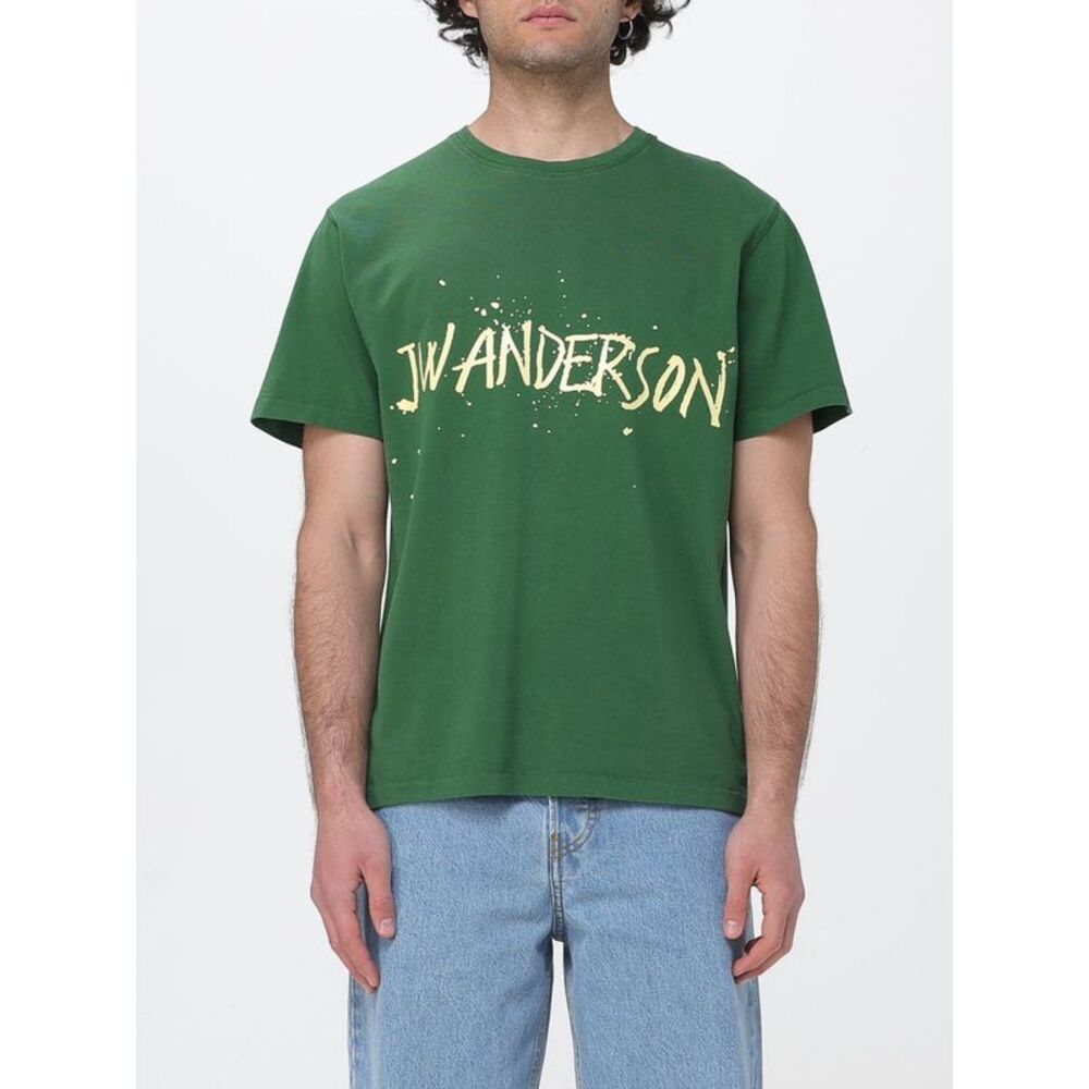 Jw Anderson Men Cotton Crew Neck T-Shirt With Logo Jw Anderson